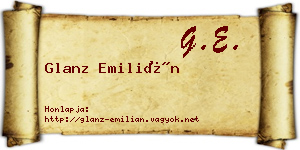 Glanz Emilián névjegykártya